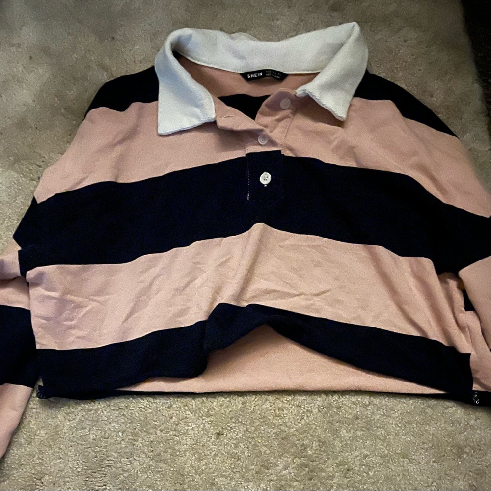 SHEIN Pink Button-Up Shirt